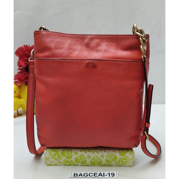 Michael Kors Hamilton Red Leather Zipper Closure Crossbody Bag - Picture 2 of 16